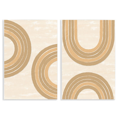 «Neutral Beige Rainbows», ensemble de 2 plaques murales par Martina Pavlova