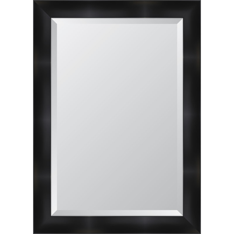 Miroir mural cadre en résine noire, H 42,5 po x l 30,5 po