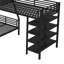 L-Shaped Bunk Bed And Loft Bed With Four Built-In Shelves