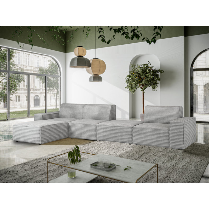 Matimila 6 Seater Corner Sofa , Ash Grey, Left Hand Facing