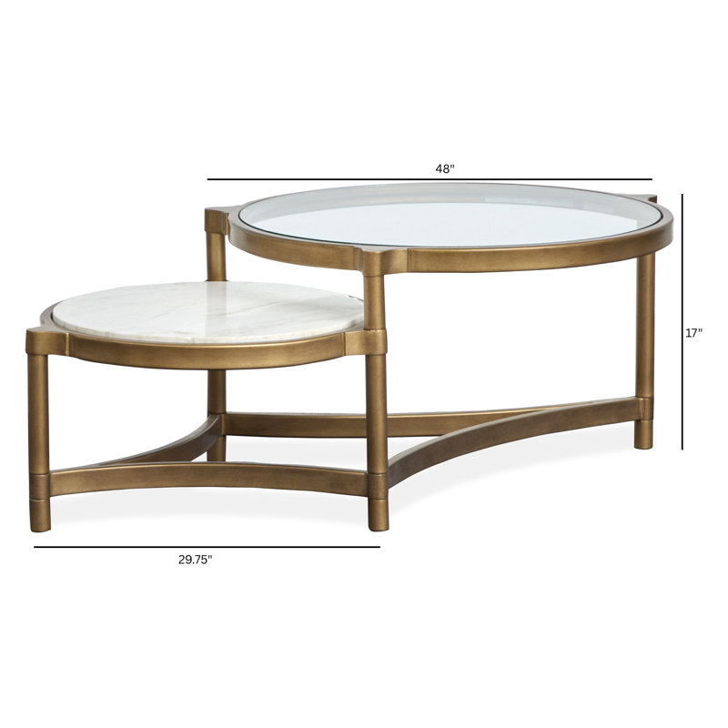 Table de cocktail avec table d'appoint, 2 pièces: table basse, table de bout