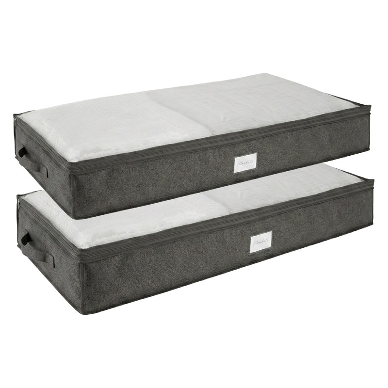  Ensemble de 2 sacs de rangement sous le lit gris, Gris