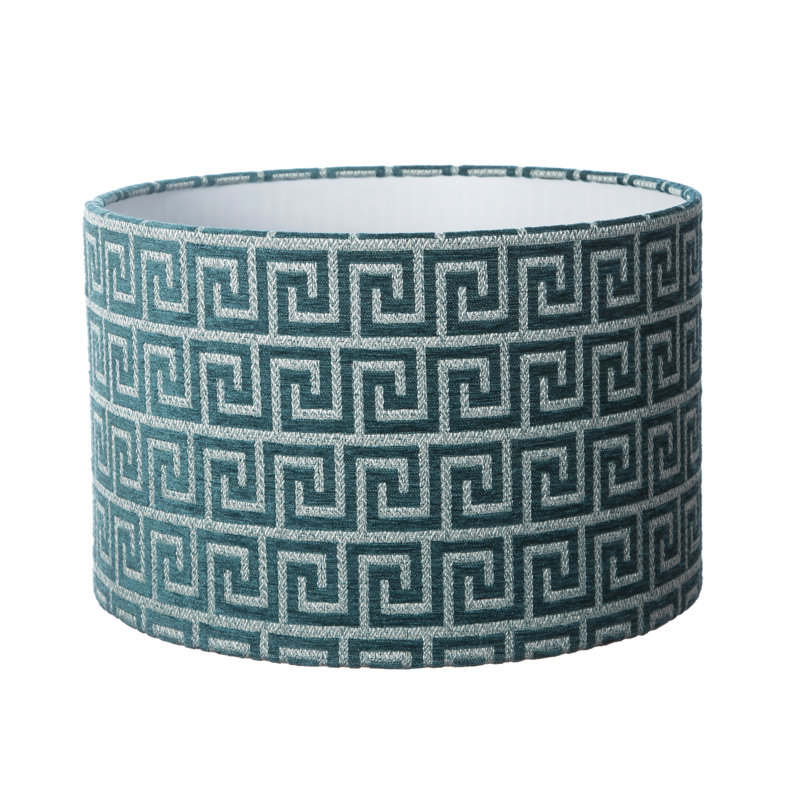 Athens Velvet Drum Lamp Shade ( Screw On ) in Teal, 20cm H x 30cm W x 30cm D