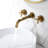 Bathroom Sink Faucet Wall Mount - Two Cross Handles, Straight Water Flow, Pop-Up Drain, Bronze Option Mounted Splash Feature, Easy Drainage,-124242109