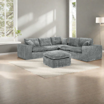 Canapé modulaire en L spacieux et modulaire pour salon