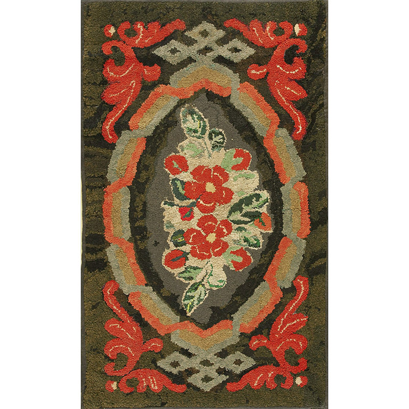 Tapis crocheté Antique Antique American