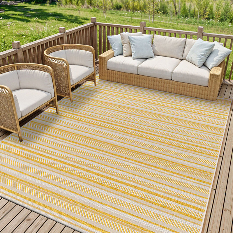 Beyanka Striped Machine Tufted Area Rug, Rectangle 160 x 230 cm