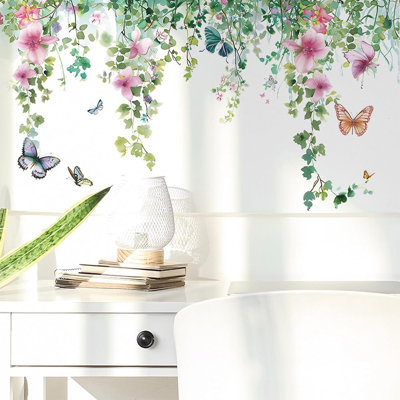 Flower And Butterfly Wall Stickers – Multicolor – Peel-And-Stick Removable Wall Art