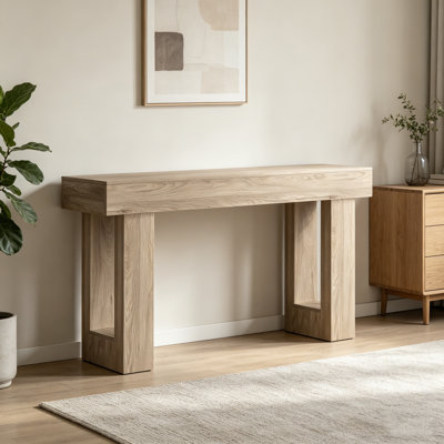 63" Modern Wooden Console Table, Stylish Sofa Table For Living Room