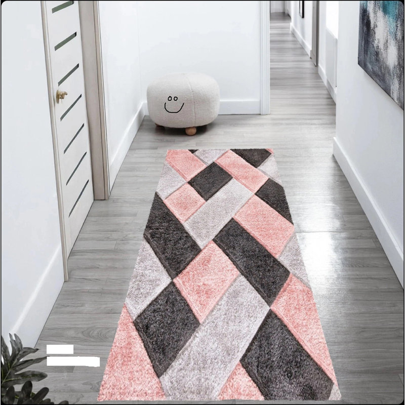Rectangle Geometric and Geometric Shapes Shag, Rectangle 80 x 150 cm
