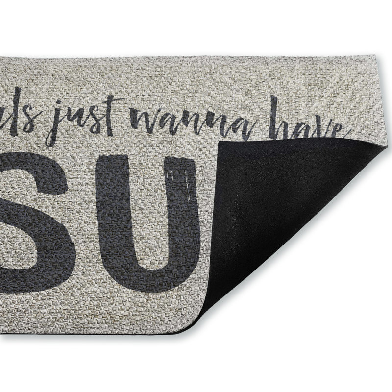 Paillasson d'extérieur pour fille «Girls Wanna Have Sun», par Lettred and Lined, 18 po x 30 po