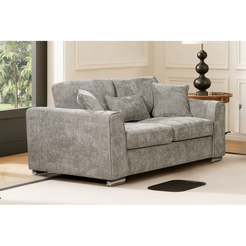 Housman 2 Seater Chenille Sofa, Grey, 2