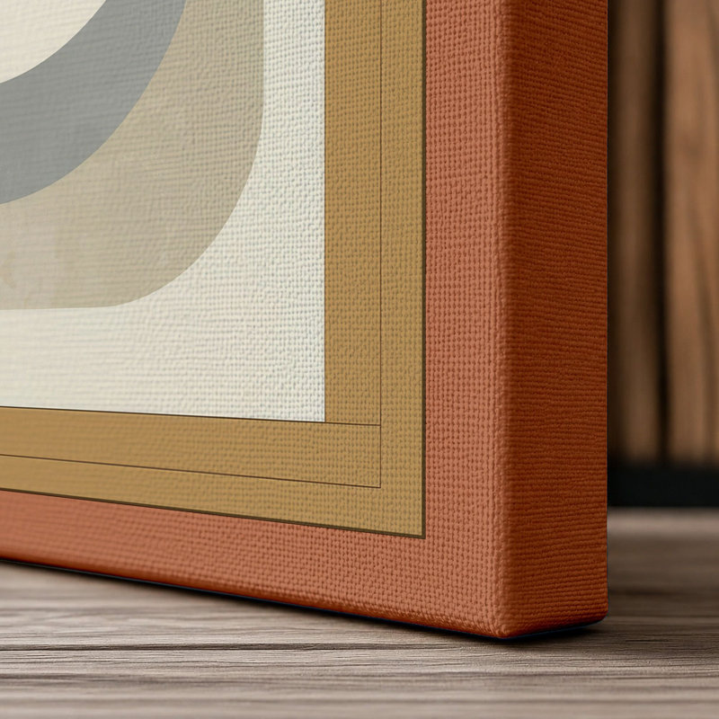 Spider in Geometry Mid-Century - Wrapped Canvas, 30x20 - 76.2 x 50.8 cm, Terracotta Border