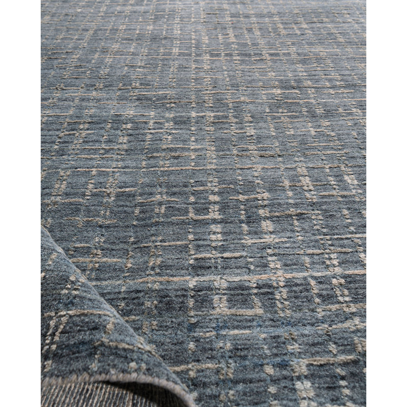 Simplicity Comfort Plaid Area Rug in Blue