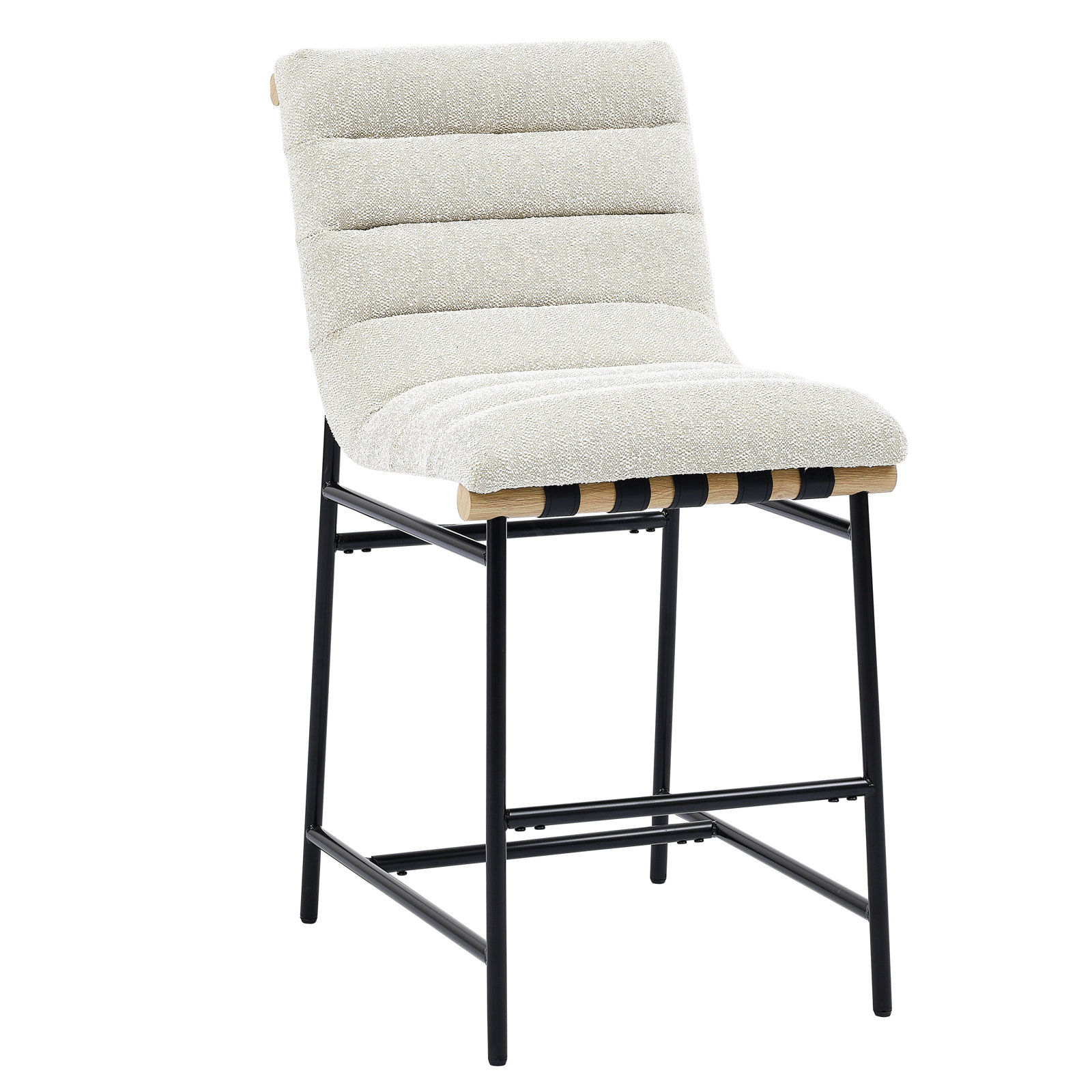 Nicco Cream Polyester Stool (Set of 2), Counter Stool (24" Seat Height)
