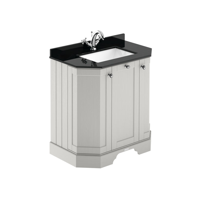 Old London 750mm Free-standing Single Vanity, Black, Timeless Sand