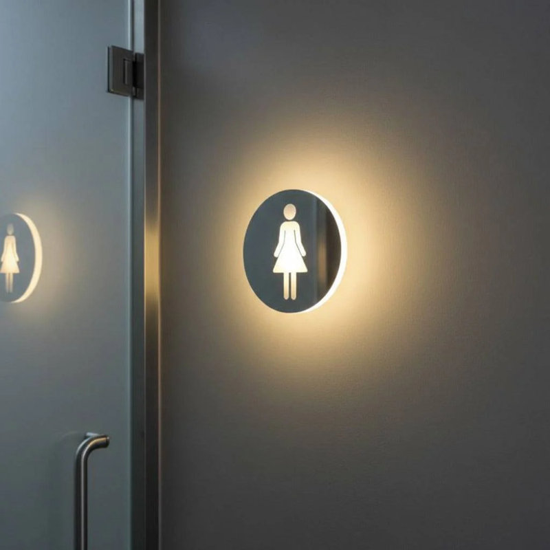 UltraBeam 4 Watt Round Illuminated Ladies Toilet Sign