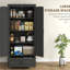 Armoire de rangement de 69 po de hauteur avec garde-manger noir. Offre amplement d'espace avec 4 tablettes et un tiroir. 2 tablettes réglables personnalisables. Surface en grain de bois de style. Inclinaison sécuritaire. L 31,5 po x P 15,75 po. H 68,9 po.