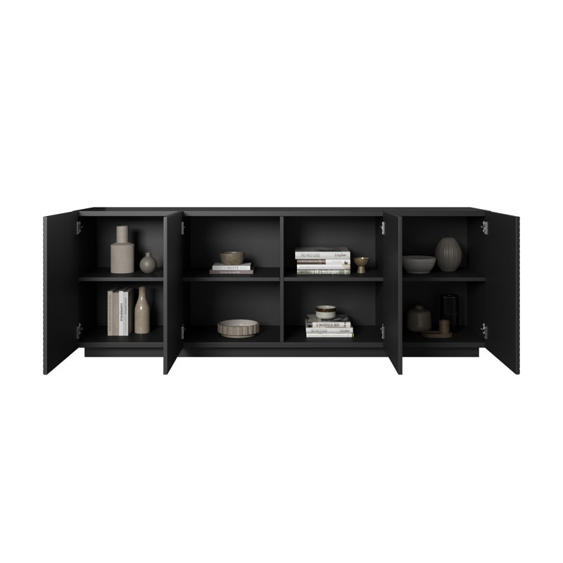 Meisel 200cm Sideboard, Black