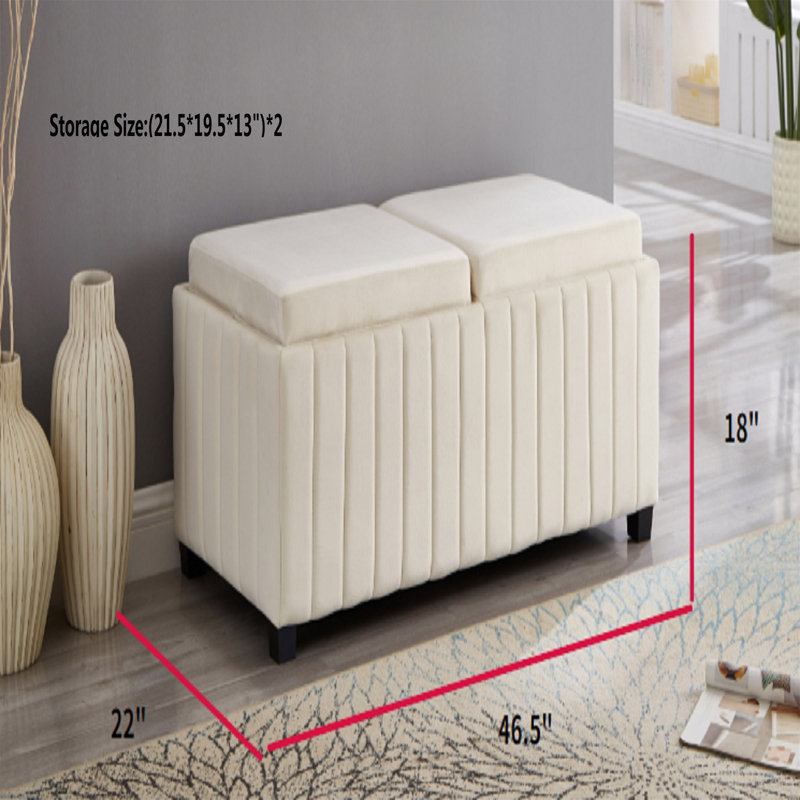 Banc contemporain avec repose-pieds Cubestorage