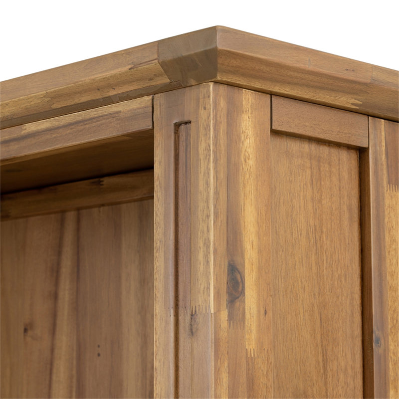 Tall Brown Solid Wood Rustic Bookcase with Storage Baskets