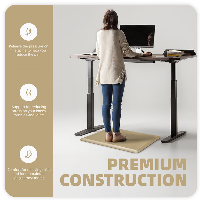 Tapis anti-fatigue Jahzlynn, Beige, Rectangle 1 pi 8 po x 2 pi 8 po