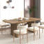 Table de salle à manger moderne pour 6 à 10 personnes, table de cuisine en bois avec double piédestal robuste, table de salle à manger en bois pour la salle à manger