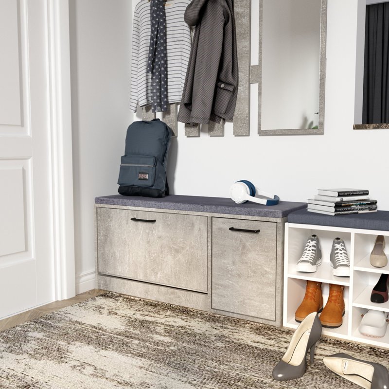 9 Pair Shoe Storage Cabinet, Grey