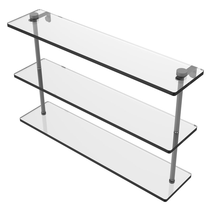 Gober 3 Piece Tiered Shelf, 22", Matte Gray