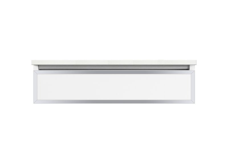 Base de meuble-lavabo simple avec cadre 36 po Profile, Oui, Tiroir basculant, Noir mat/noir mat