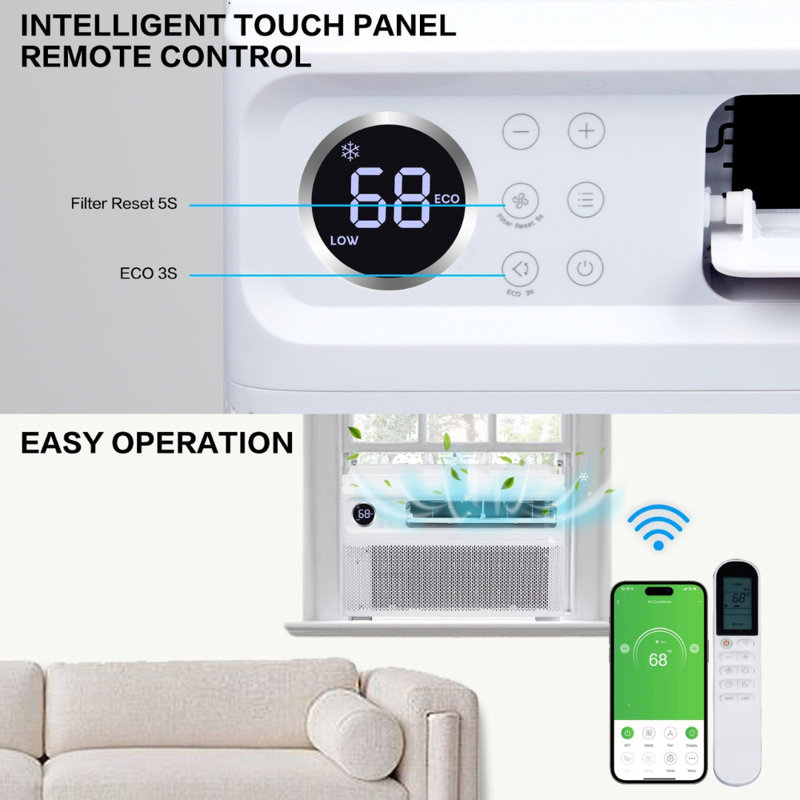 Winado 12000 BTU Wi-Fi Connected Window Air Conditioner for 550 Square Feet with Remote Included