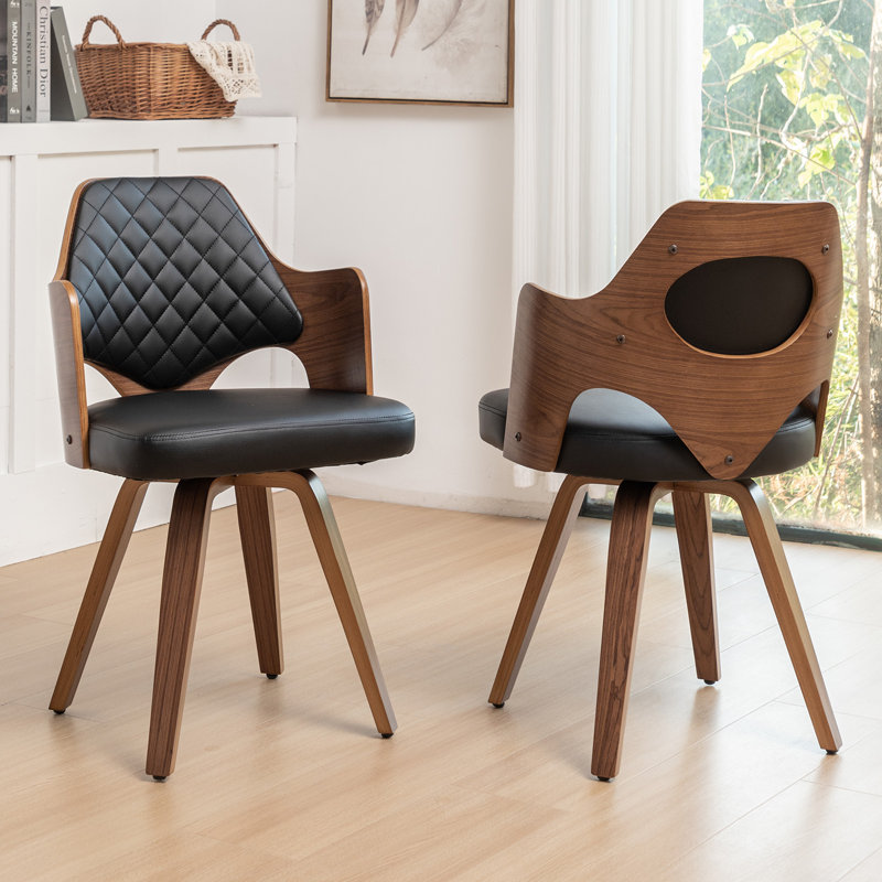 Khloemae Swivel Dining Chair, Black