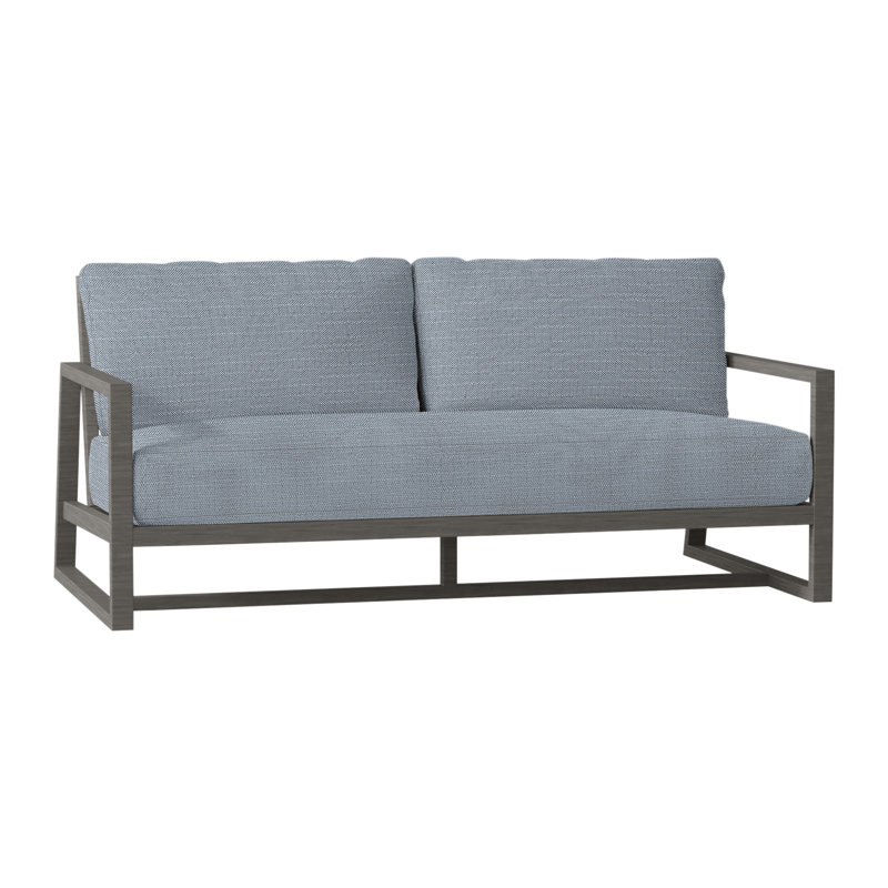 Causeuse en aluminium Avondale - Gris ardoise, Gris ardoise, Chambray Rollo, Welt + bourre standard