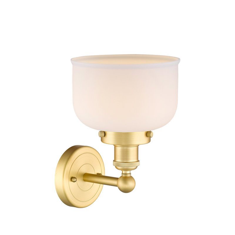 Cetronia Armed Sconce, Matte White, Satin Gold