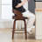Comfortable Swivel Counter Stool With Durable Solid Wood Legs-120285789-120285787