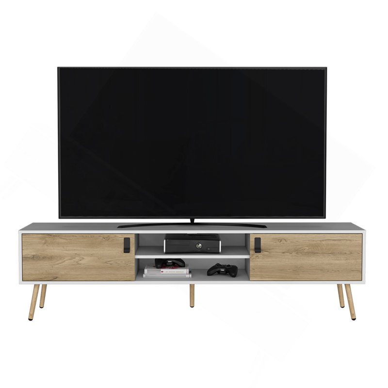 Meuble télé, salon, blanc / Macadamia