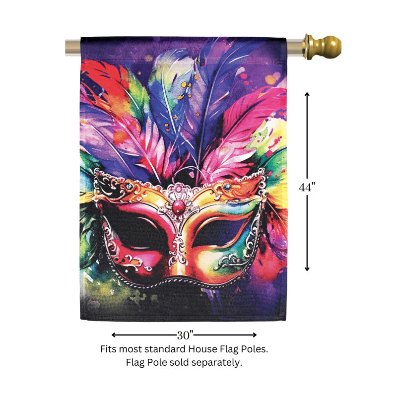 Drapeau drapeau Mardi gras, H 44 po x l 30 po