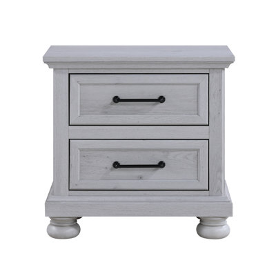 Warm Gray 2-Drawer Nightstand