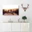 Herd Of Elephants On A Dusty Road In Abstract - Wrapped Canvas-55311947