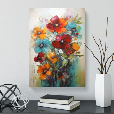 Houten Flowers Mid Century Modern Vol.16 - Wrapped Canvas Print