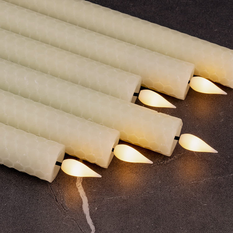 Ensemble de 6 chandelles sans flamme à cire véritable sans flamme