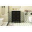 Meuble-lavabo de 24 po avec lavabo en céramique, meuble-lavabo simple à 3 tiroirs, couleur noire et noir, facile à installer, tiroirs rétro en métal