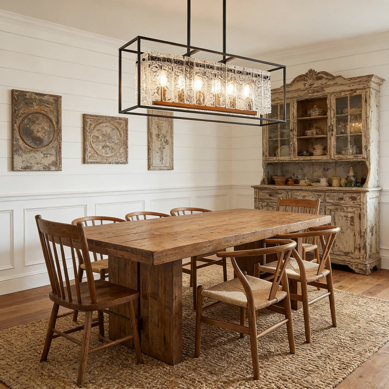 Lustre en cristal noir Modern Water Ripple