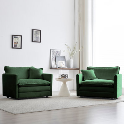 Ensemble de 2 chaises d'appoint, fauteuils d'appoint rembourrés en chenille haut de gamme