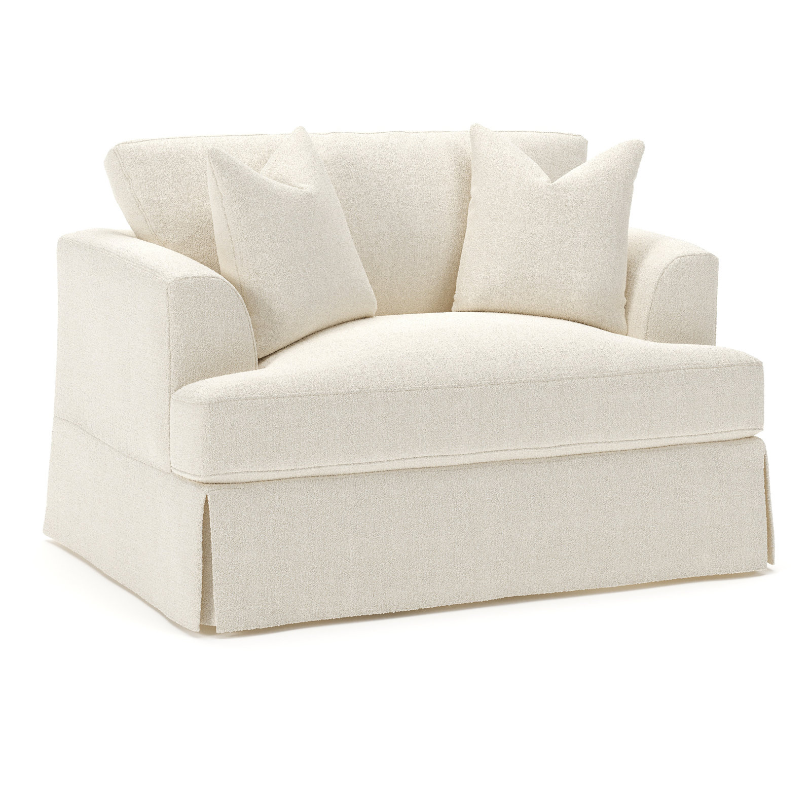 Lucia Upholstered Armchair, Davis Pearl Bouclé Performance