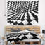 Tapisserie optique noire et blanche abstraite-28482696