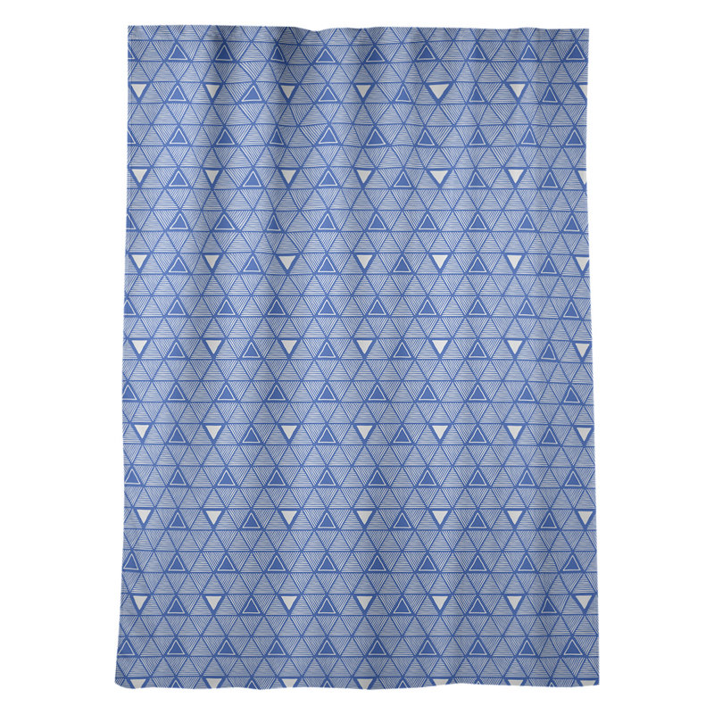 Jordao Room Darkening Curtain Single Panel, Blue/White