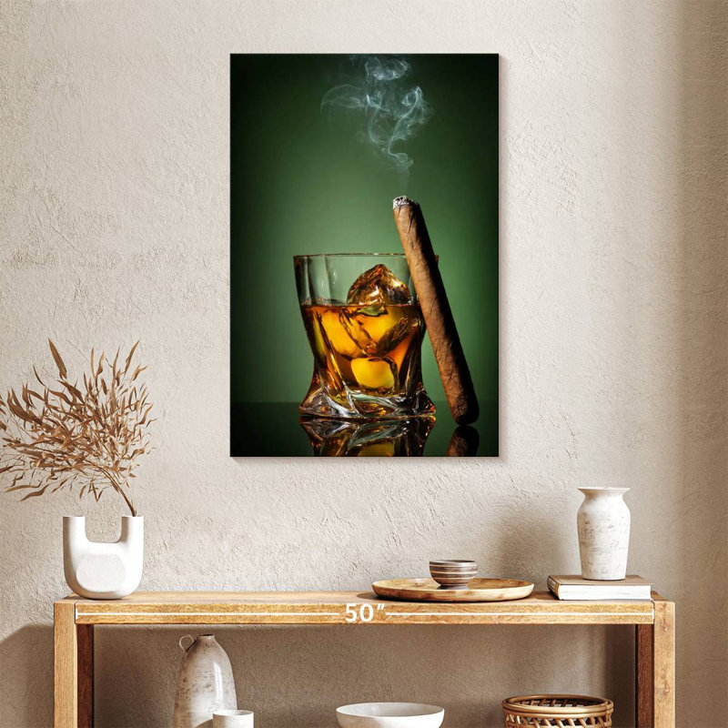Yarlin Cold Whiskey And Cigar, 39" H x 26" W