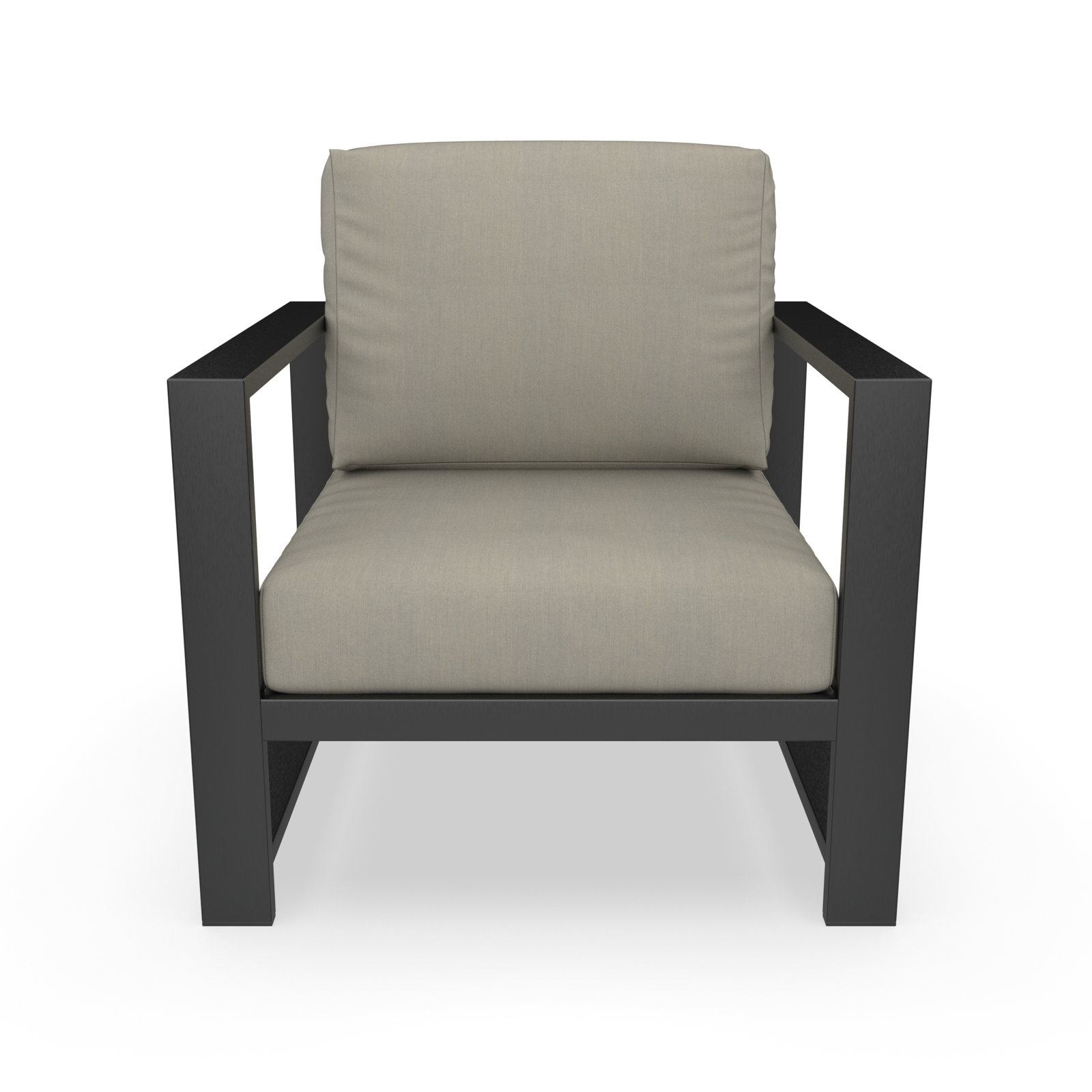 Dulcie Metal Outdoor Armchair with Sunbrella Cushions, Sunbrella Spectrum Dove