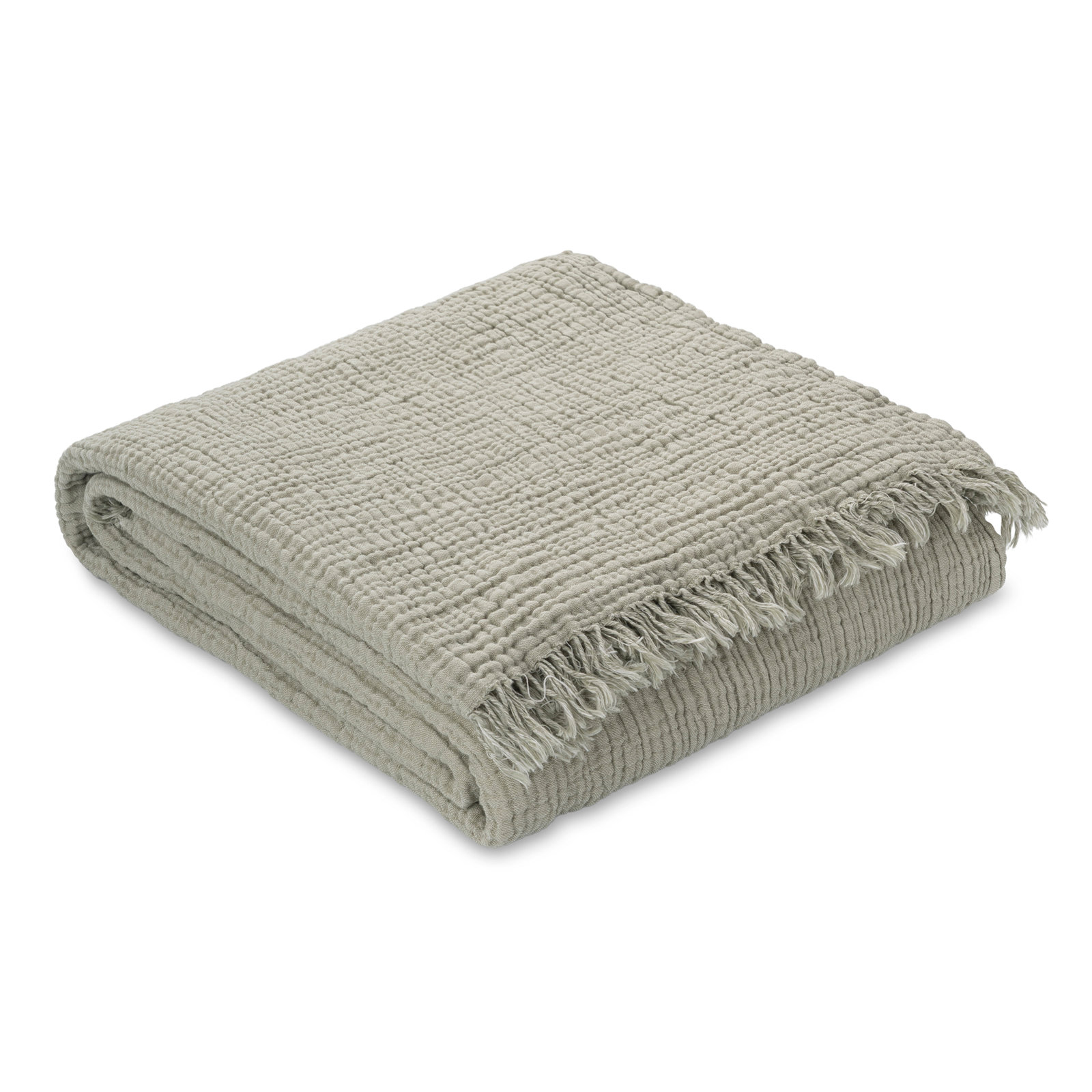 Soho Supersoft 4-Layer Cotton Gauze Throw, Sage Green